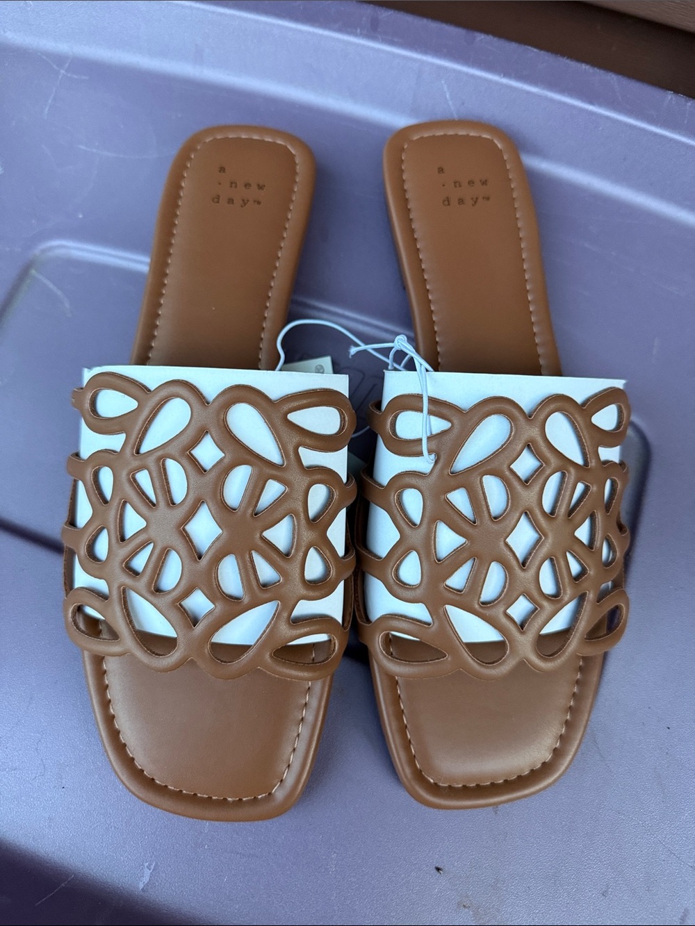 NWT A New Day Women’s Fiona Slide Sandal in Beige Brown …Bin 5